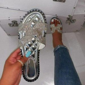 Rhinestone Comfy Sandals